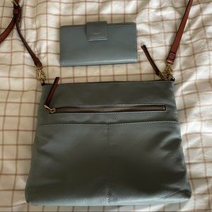Fossil Fiona Leather Crossbody bag & Logan RFID leather bifold wallet